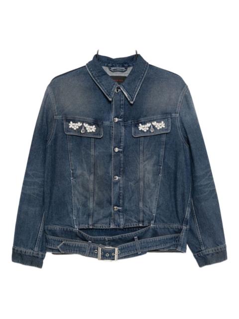 Simone Rocha crystal-embellished denim jacket