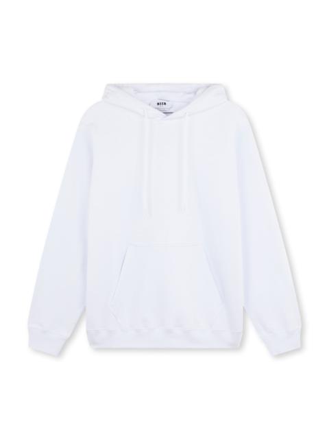 Cotton sweatshirt with a maxi logo on the hood