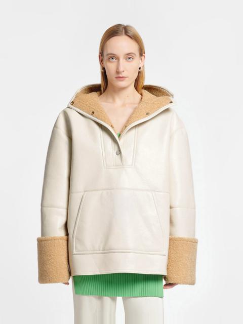 Hooded Bonded Shearling Pullover