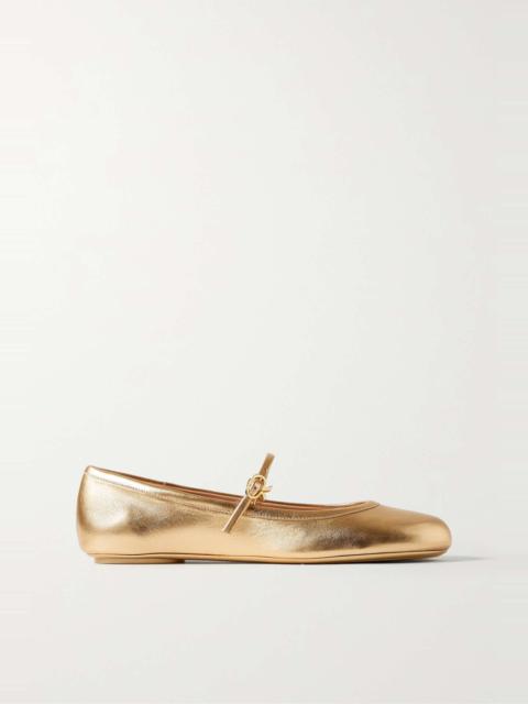 Carla metallic leather Mary Jane flats