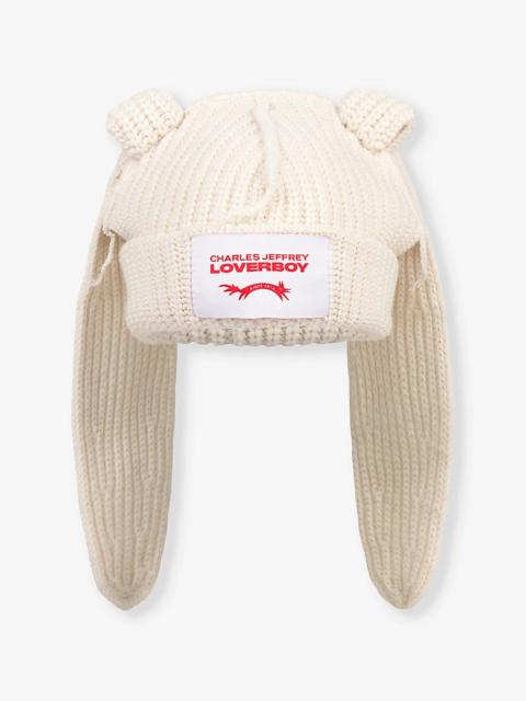 CHARLES JEFFREY LOVERBOY Rabbit Logo-Patch Knitted Beanie
