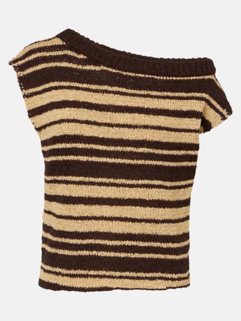 FAITHFULL Micah striped cotton-blend top