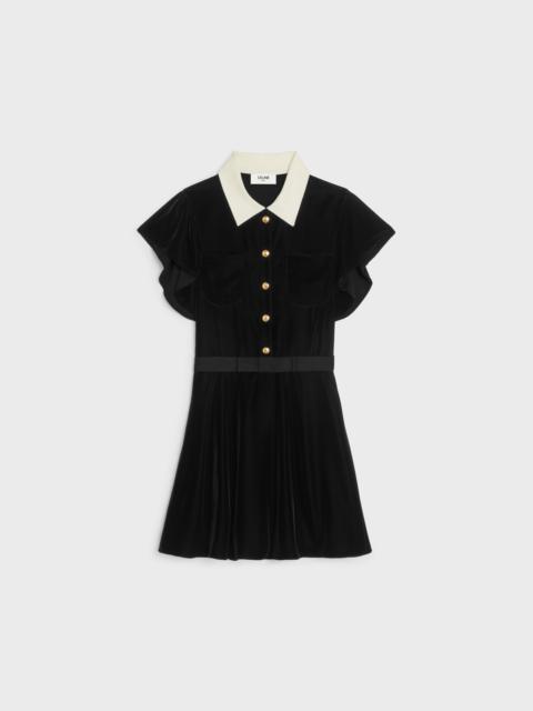 CELINE mini dress in flowing velvet