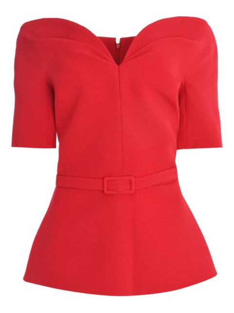 Safiyaa Lyddie V-neck belted blouse