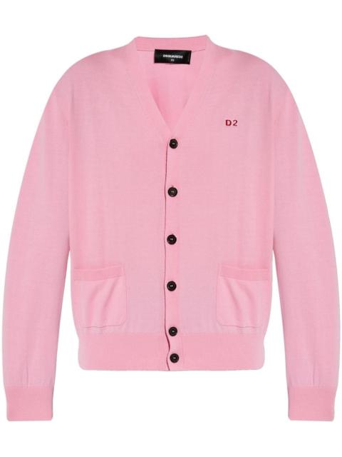 DSQUARED2 logo patch V-neck cardigan