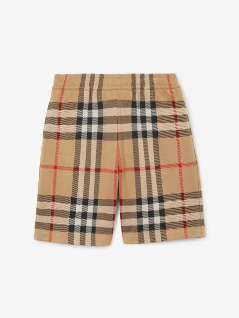 Burberry Check Cotton Jacquard Shorts