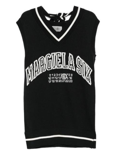 MM6 Maison Margiela V-neck logo-embroidered vest