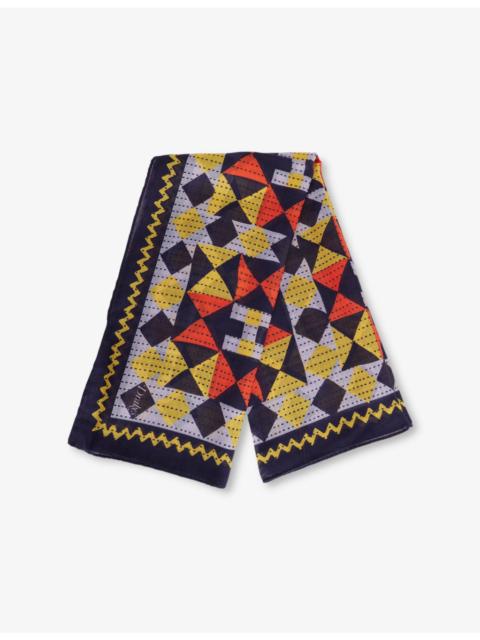Drake's Patchwork Printed Silk Bandana Scarf