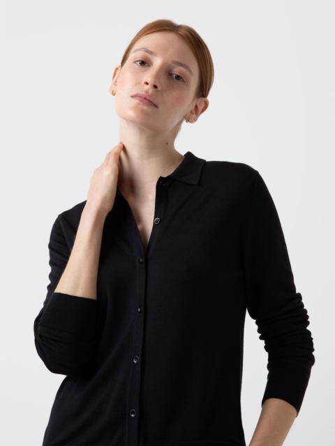 Sunspel Merino Silk Collar Cardigan