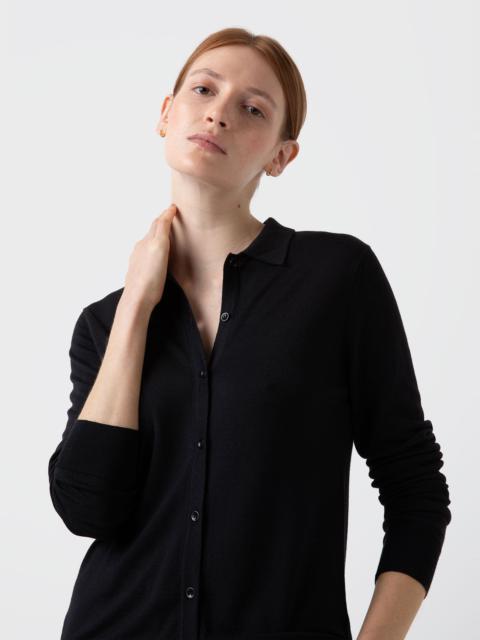 Merino Silk Collar Cardigan