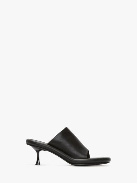 BUMPER-TUBE LEATHER KITTEN HEEL MULES