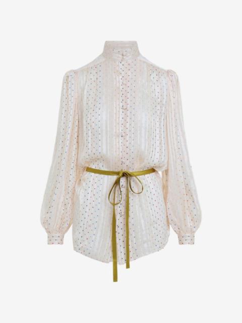 Valentino star-print silk blouse