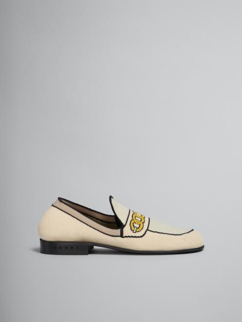 Marni WHITE TROMPE L'ŒIL JACQUARD MOCCASIN