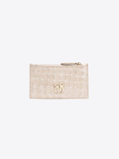 PINKO GALLERIA SHINY CROC-PRINT CARD HOLDER