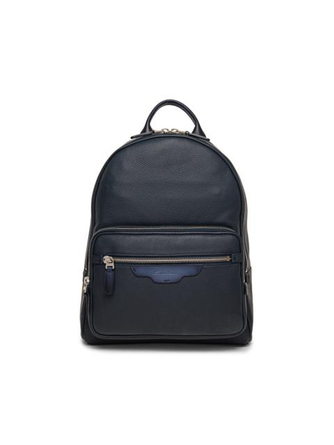 Santoni Blue tumbled leather backpack