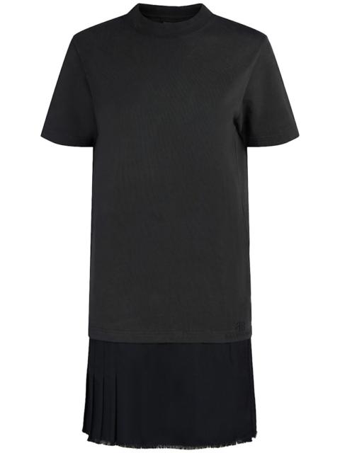 Cotton t-shirt & tailored twill dress