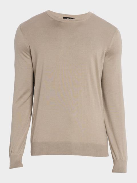ZEGNA Men's Cashseta Cashmere and Silk Crewneck Sweater