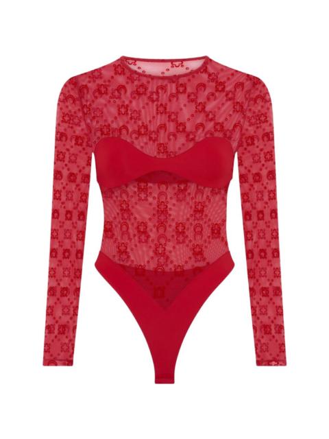 Marine Serre long-sleeve bodysuit