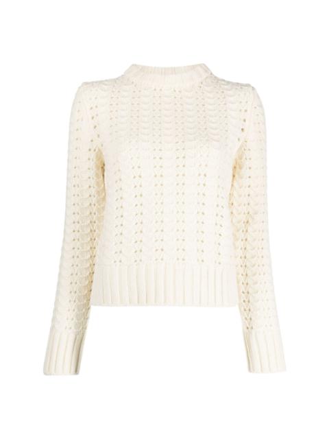 Aspesi crew-neck pointelle-knit jumper