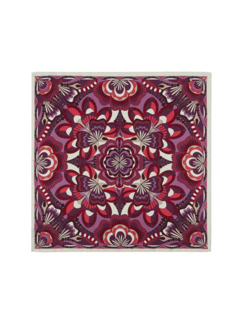 LANCEL floral-print silk scarf