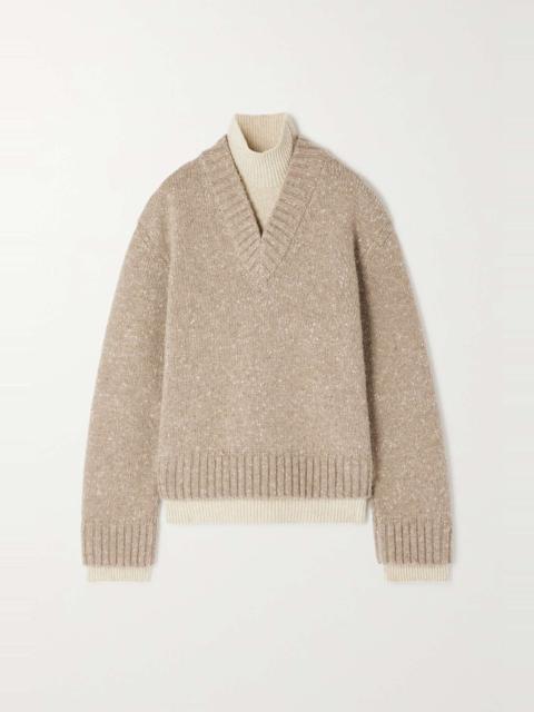 Bottega Veneta Layered wool-blend turtleneck sweater