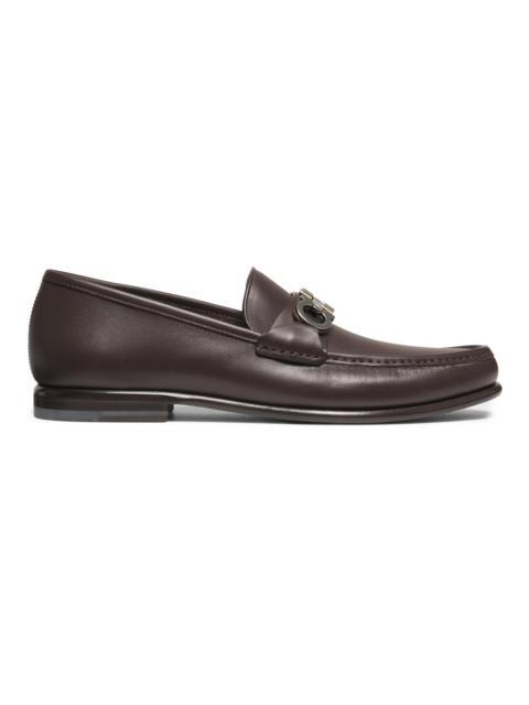 FERRAGAMO Men's Avril Gancini Leather Loafers - Moro