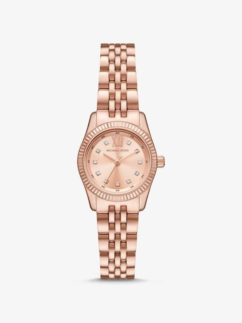MICHAEL KORS Petite Lexington Pavé Rose Gold-Tone Watch