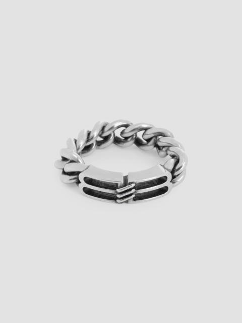 BALENCIAGA Men's BB Icon Ring - Antique Silver