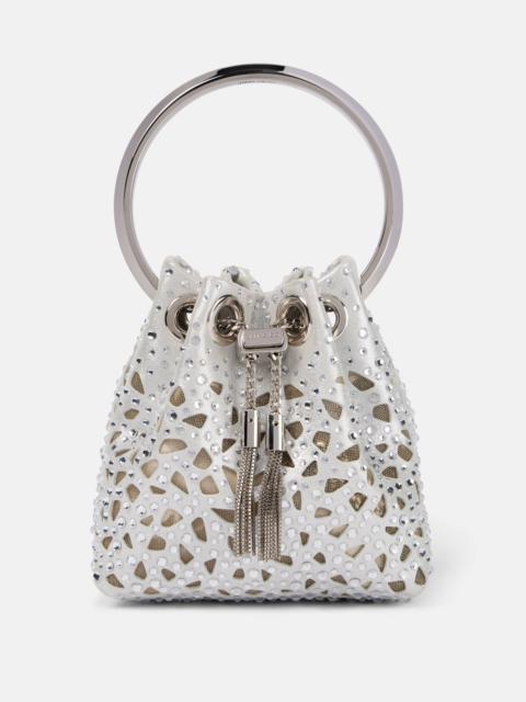 JIMMY CHOO Bon Bon Micro satin bucket bag