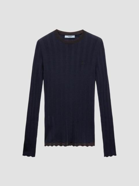 Prada Women's Wool Crew-Neck Sweater - Blue