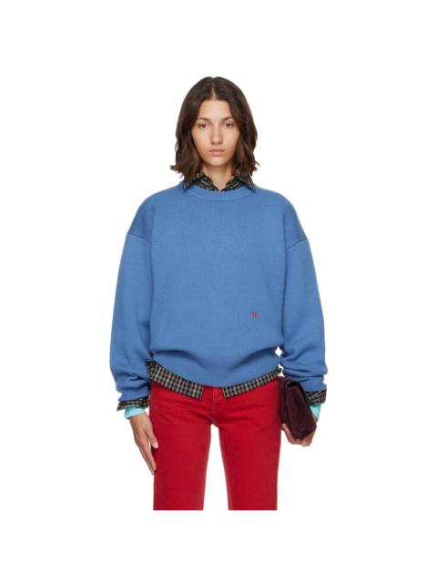 WILLY CHAVARRIA Blue 'Chavarria' Embroidered Sweater