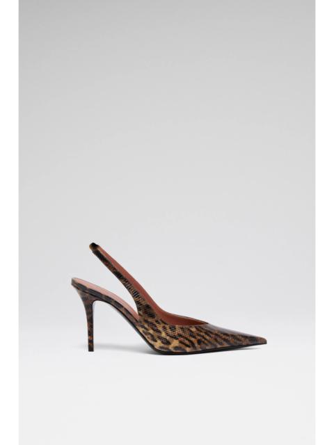 Amina Muaddi ANOK SLING 90 LEOPARD SNAKE