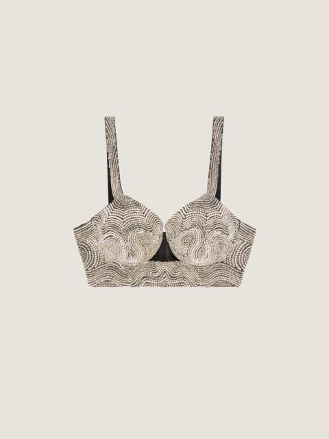 Givenchy BRA TOP IN SATIN WITH EMBROIDERED PEARLS