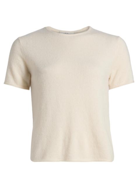 CO Women's Crewneck Knit Cashmere-Silk T-Shirt - Ivory