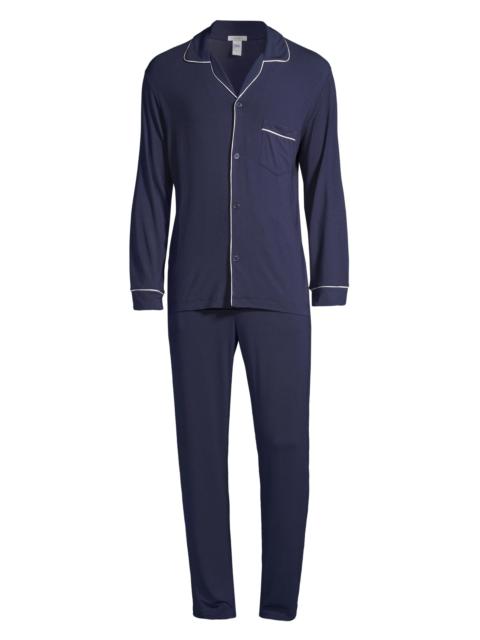 eberjey Men's William 2-Piece Piped Pajama Set - True Navy