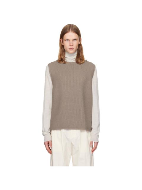 ISSEY MIYAKE Taupe Rustic Knit Vest