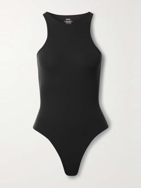 Fits Everybody stretch-satin jersey thong bodysuit - Umber