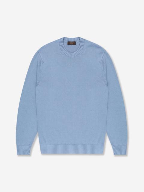 SLOWEAR Slim fit linen and cotton crew-neck jumper