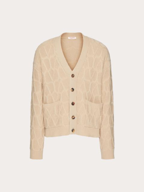 Valentino WOOL CARDIGAN WITH TOILE ICONOGRAPHE PATTERN