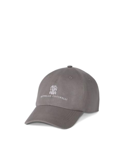 Brunello Cucinelli garment-dyed embroidered logo baseball cap