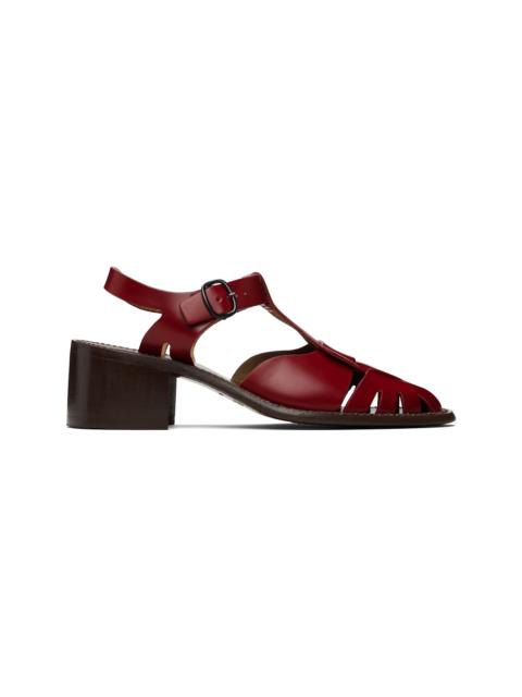 HEREU Red Pesca Heeled Sandals