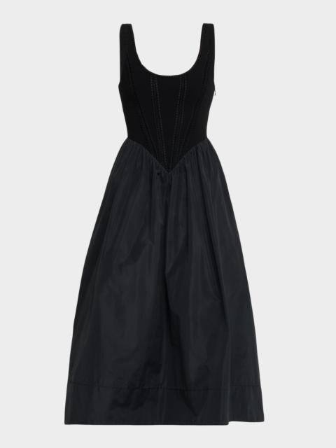 Cinq à Sept Martay Crochet Corset Midi Dress