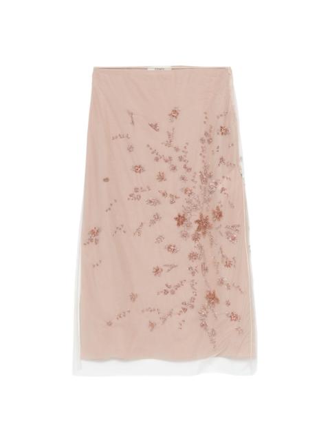 FENDI layered midi skirt