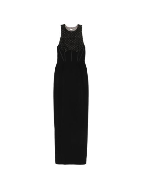 ELISABETTA FRANCHI crystal-embellished open-back maxi dress