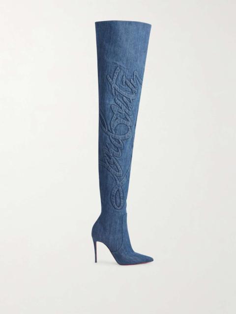 Christian Louboutin Kate Botta Loubijeans 100 denim pointed-toe over-the-knee boots
