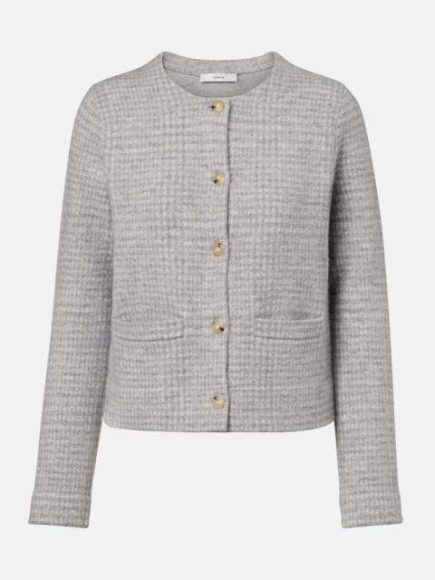 Vince Checked wool and cashmere cardigan