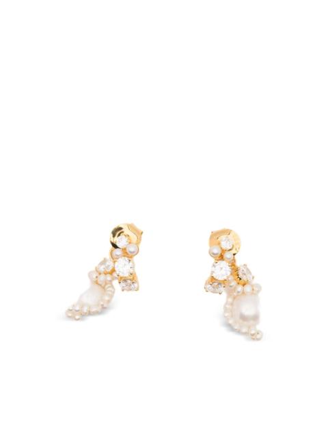 Completedworks pearl and zirconia swirl earrings