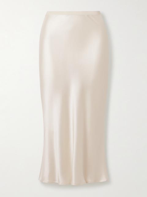ANINE BING Bar Silk-satin Midi Skirt