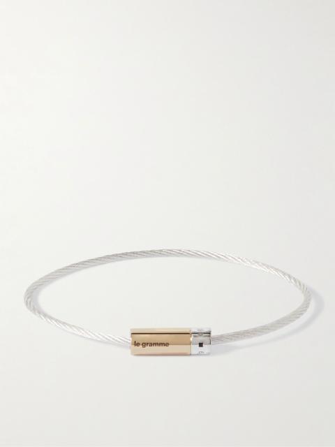 le gramme Cable Sterling Silver and 18-Karat Gold Bracelet Silver