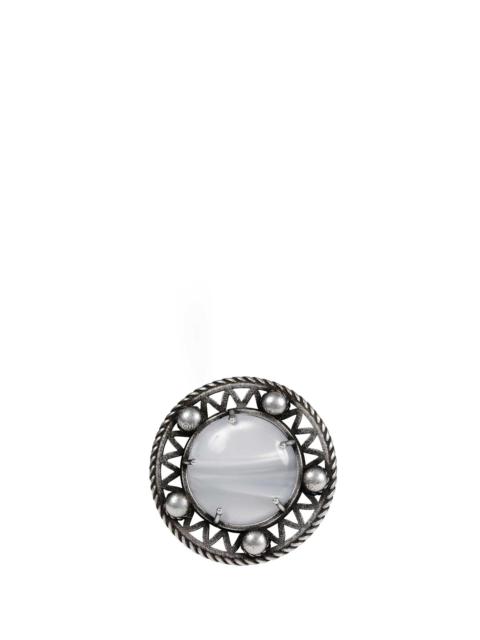 Ann Demeulemeester Orm Grained Cabochon Ring